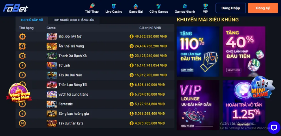 Sự kiện đặc biệt và thưởng theo mùa 11bet Fun